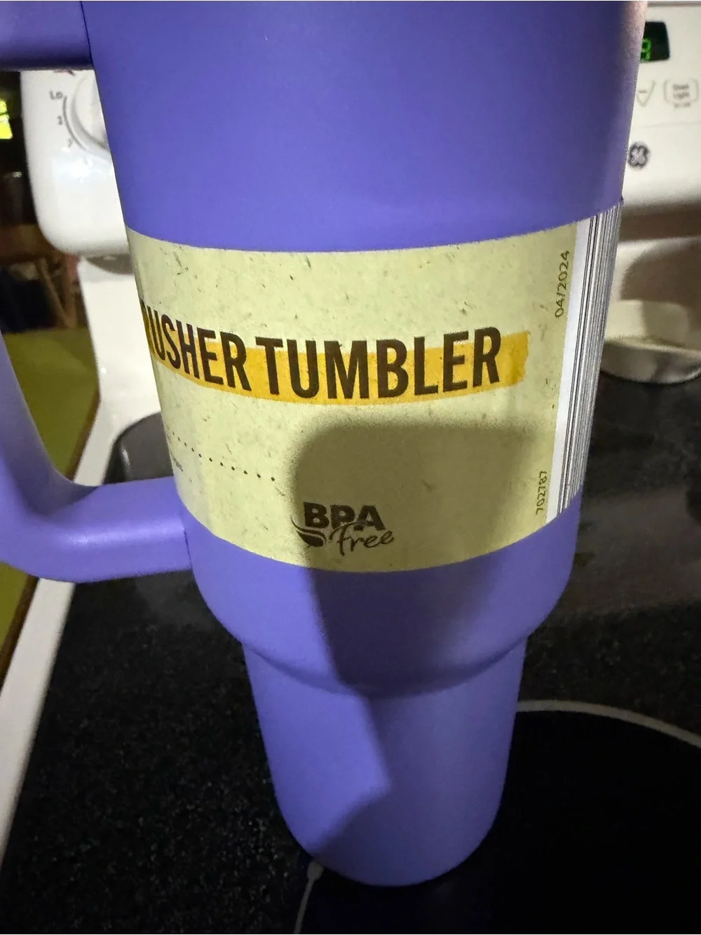 Purple Insulated Travel Mug with Handle